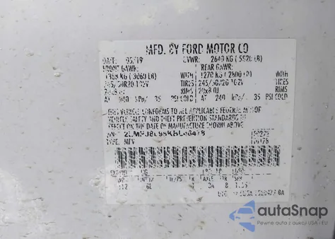 2019 Lincoln Nautilus Reserve from USA, damaged, VIN 2LMPJ8L98KBL46478